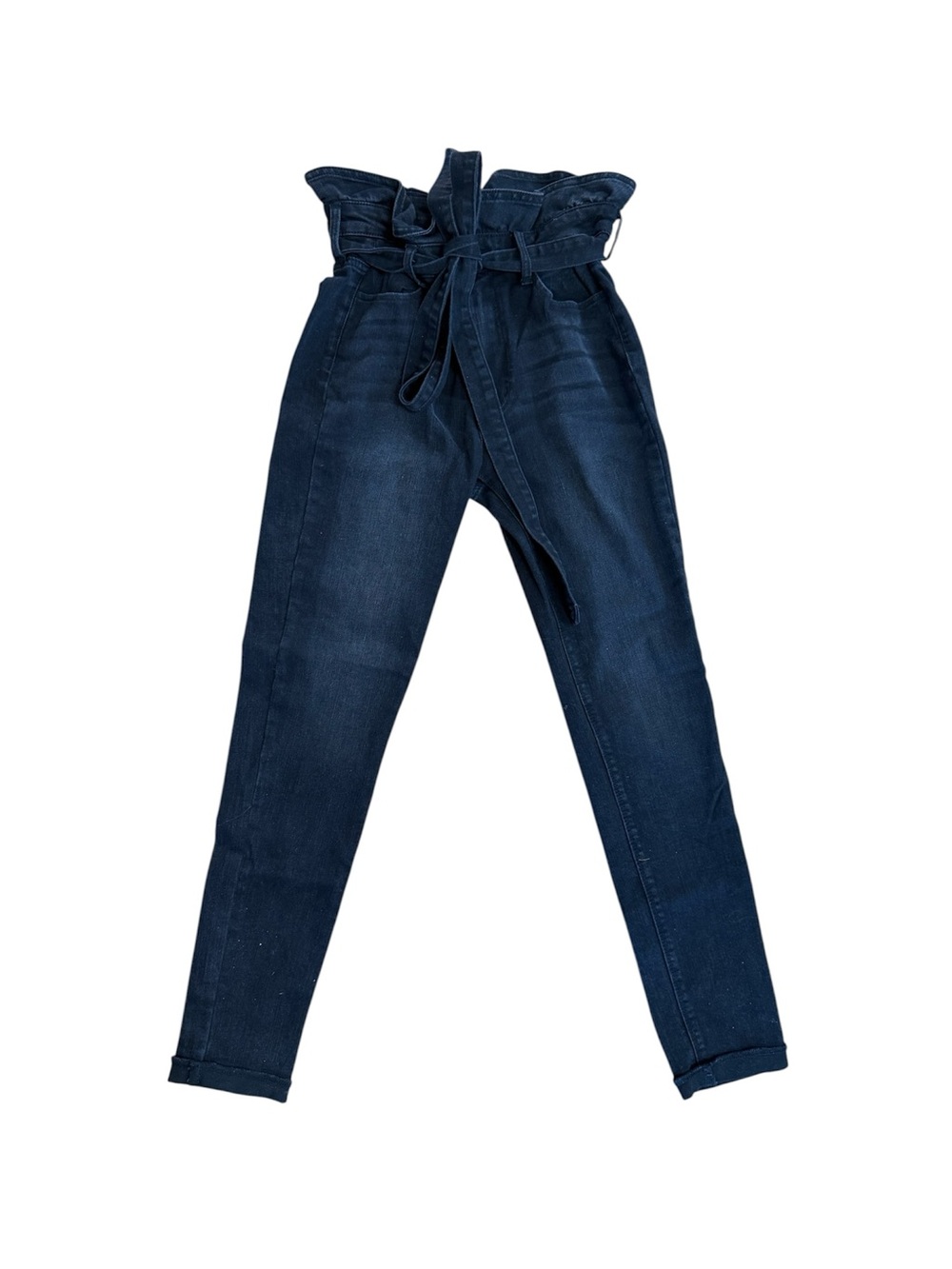 Black Label Paperbag Waist super high rise Black Jeans size 27/ size 5.l
